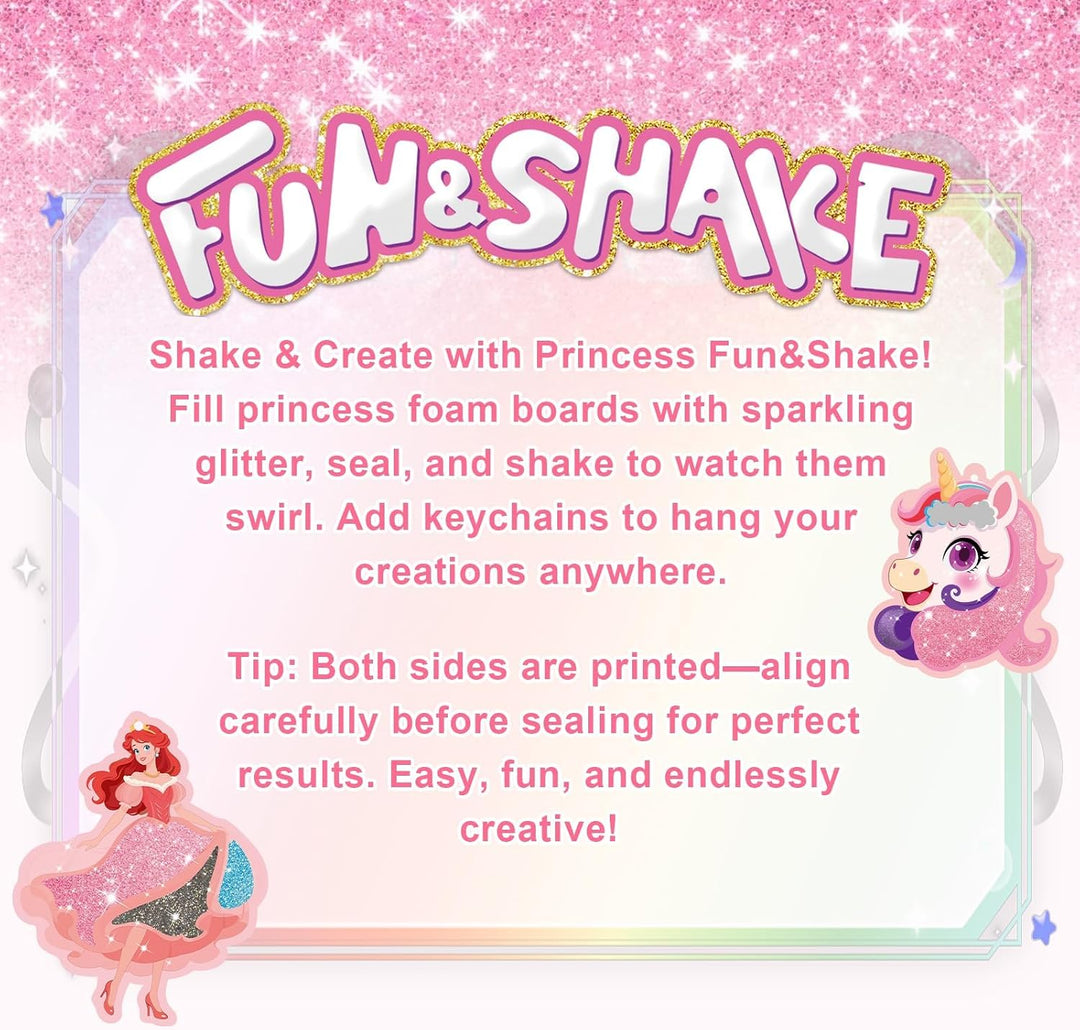 Goorder Geschenke für Mädchen 6 7 8 9 10 Jahre, Prinzessinnen &amp; Einhörner Kit DIY Shake Glitter Bast
