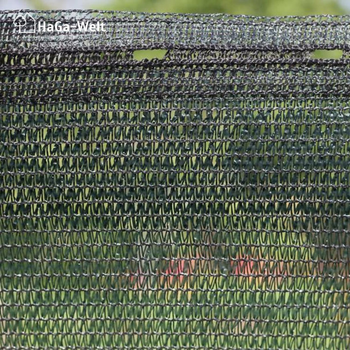HaGa® Schattiernetz 3m x 5m mit 60% Schattierwirkung in grün - Sonnenschutzgewebe Sichtschutz für Za