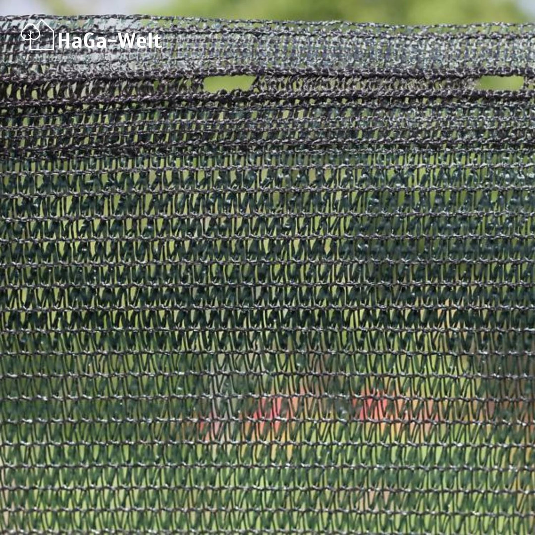 HaGa® Schattiernetz 3m x 5m mit 60% Schattierwirkung in grün - Sonnenschutzgewebe Sichtschutz für Za