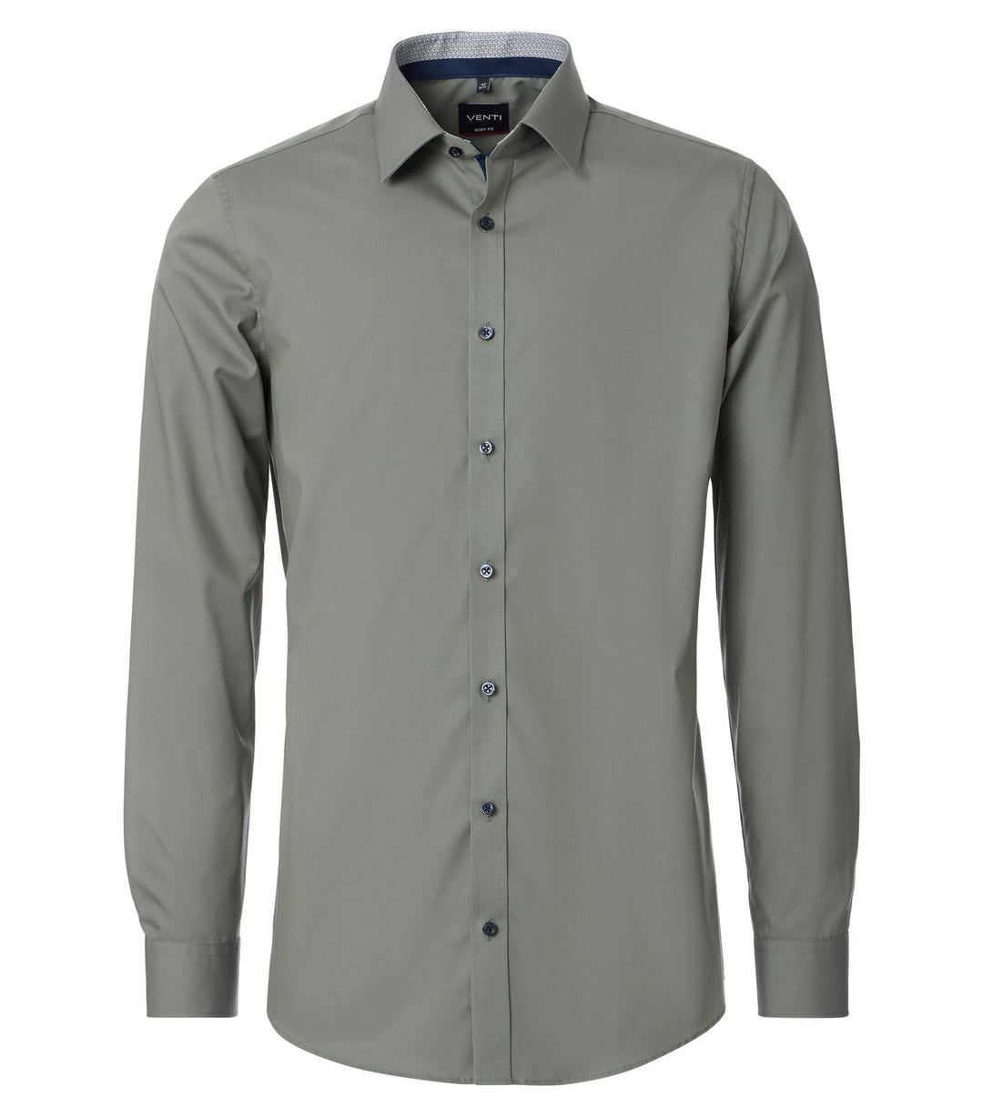 Venti - Body Fit - Herren Langarm Hemd (134024500), Grösse:42, Farbe:Grün (300)