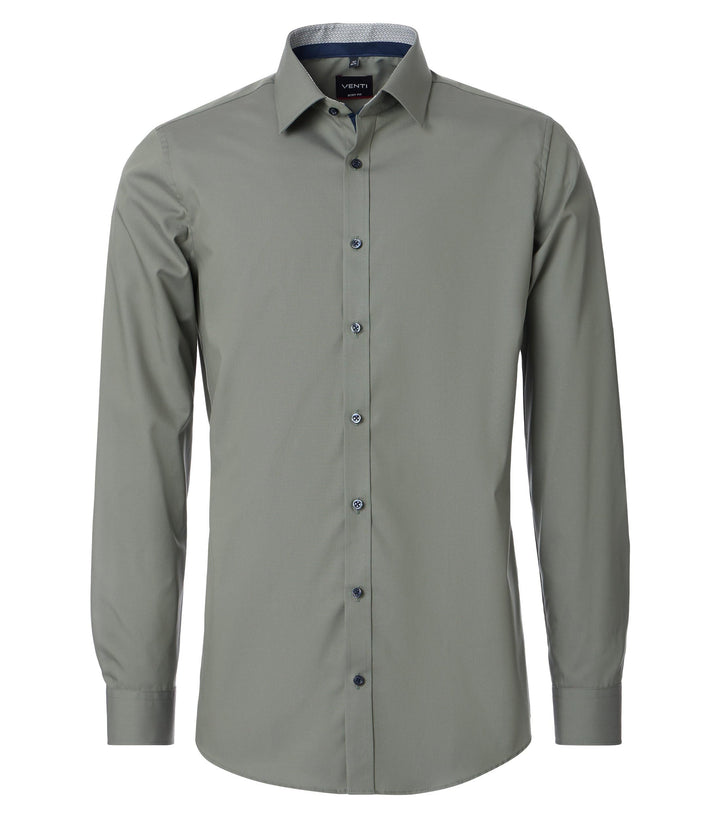 Venti - Body Fit - Herren Langarm Hemd (134024500), Grösse:42, Farbe:Grün (300)