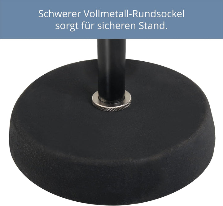 Pronomic MST-10 BK Mikrofon Tischstativ Tischmikrofon Stativ Ständer (für 3/8" Gewinde, Gusseisener