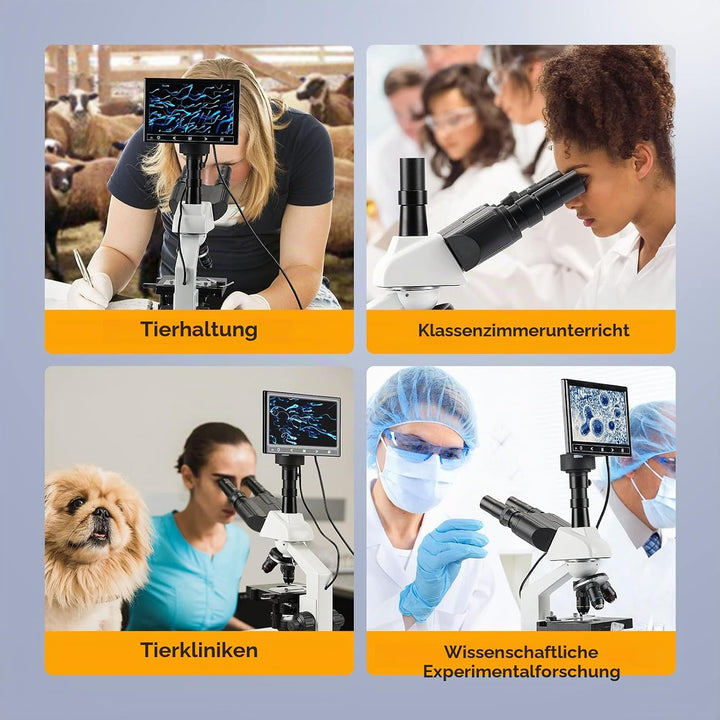 Vabiooth Laborkomplexes Trinokulares Mikroskop mit 40X-2000X Vergrösserung und 5MP 7-Zoll LCD-Bildsc