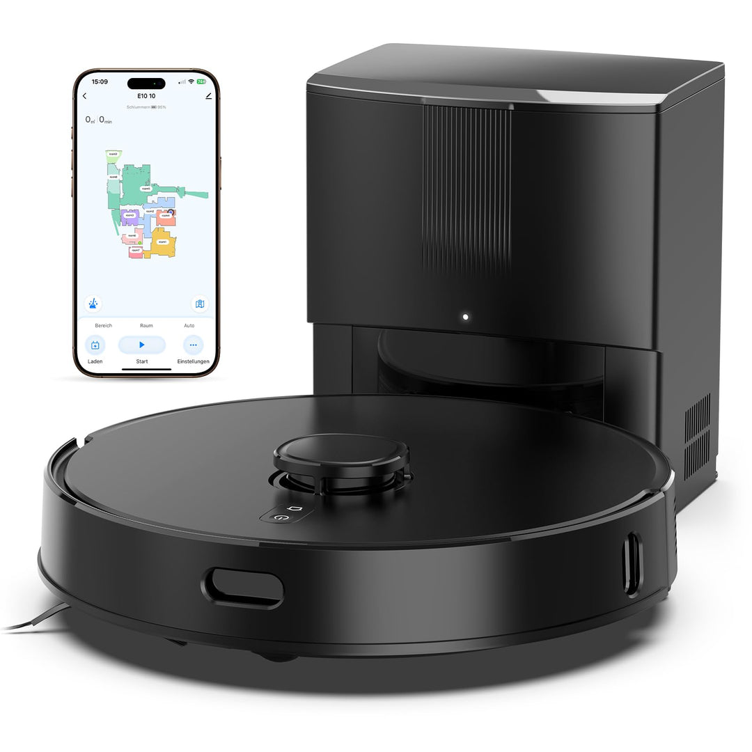 Saugroboter mit Wischfunktion, Staubsauger Roboter mit Absaugstation 3.5L, 8000Pa Saugkraft, LiDAR N