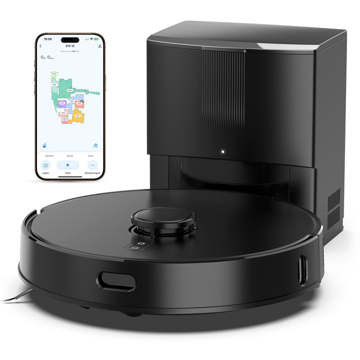 Saugroboter mit Wischfunktion, Staubsauger Roboter mit Absaugstation 3.5L, 8000Pa Saugkraft, LiDAR N