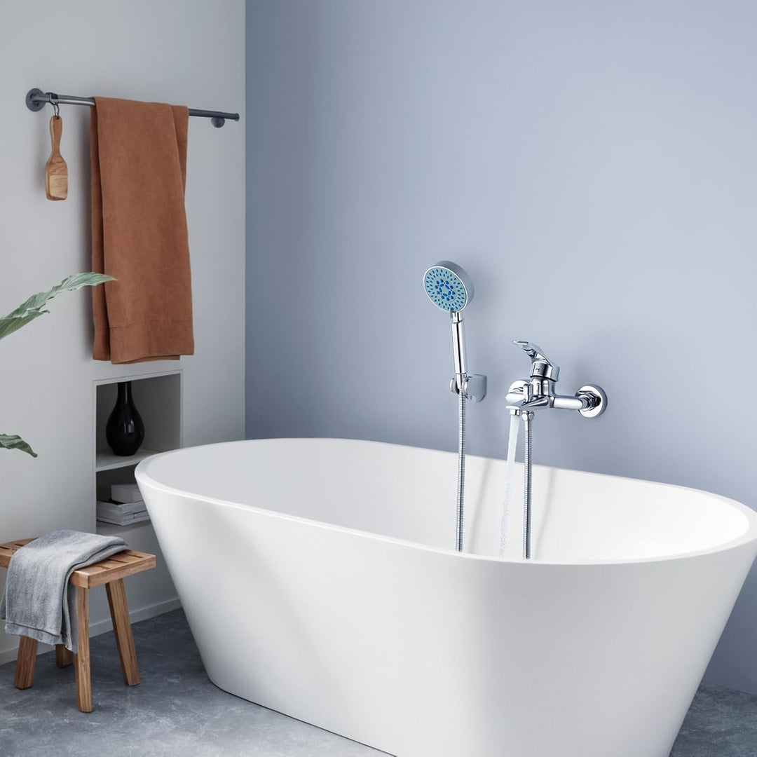 Auralum Badewannenarmatur mit Handbrause, Klassisch Badewannen Amaturen Set mit 5 Funktionen für Bad