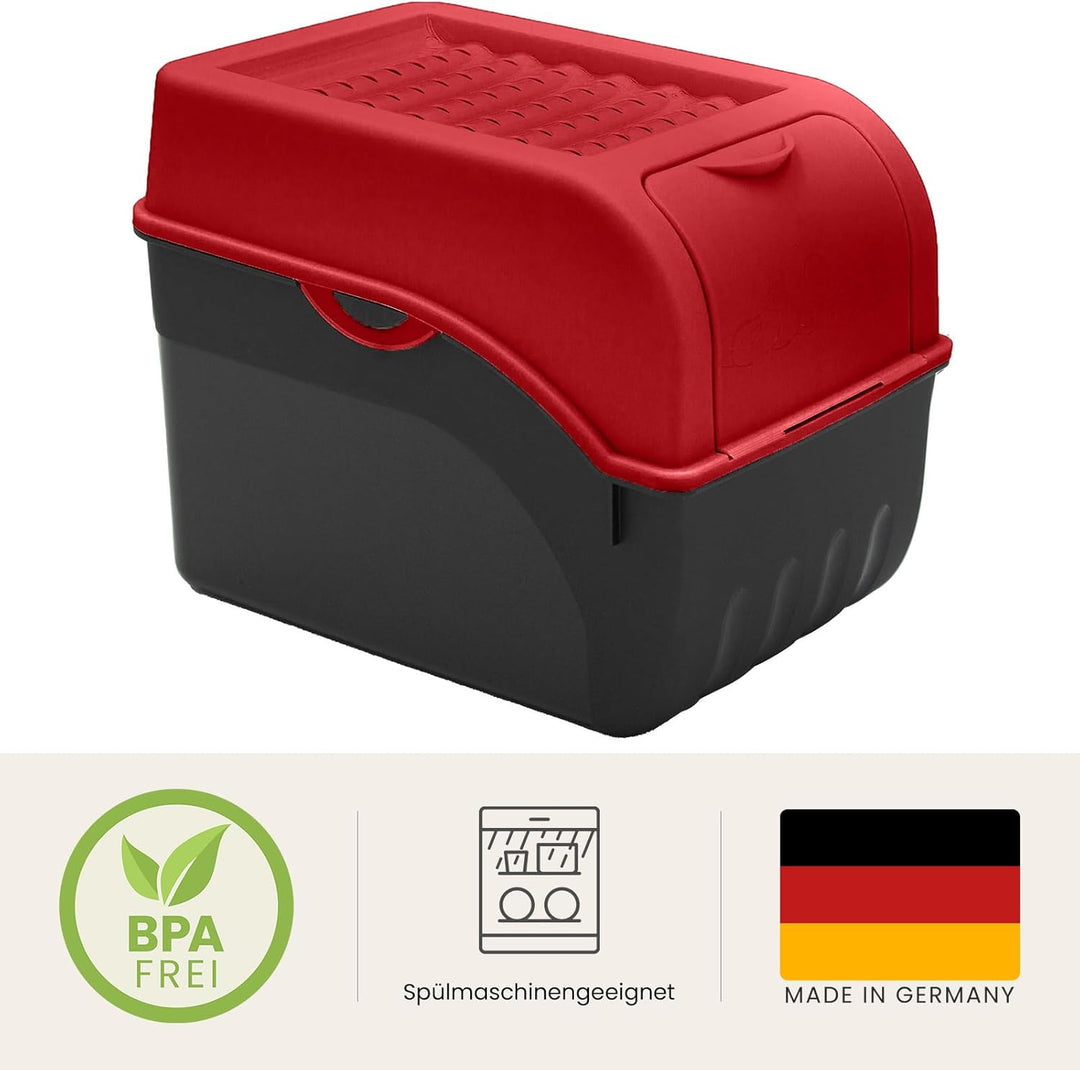 ARTECSIS® 2x Kartoffel Aufbewahrungsbox mit Deckel für 6 kg Kartoffeln (rot) - Vorratsbehälter &amp; Vor