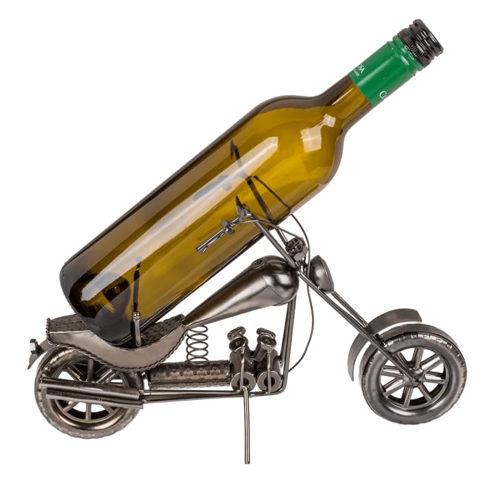 Flaschenhalter Metall Geschenk Halterung Dekoration (Motorrad 23 x 28 cm), Motorrad 23 X 28 Cm
