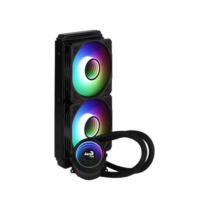 Aerocool MIRAGEL240, Flüssigkühlung CPU, 2 ARGB-Lüfter 12cm, TDP 400W, Schwarz