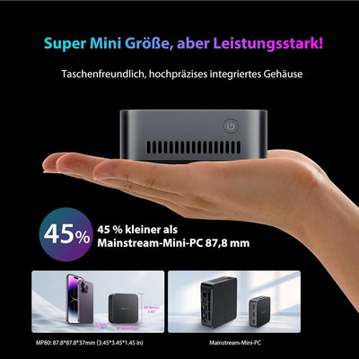 Blackview Mini PC MP80 16GB LPDDR5 RAM 512GB M.2 SSD, Intel 12. Gen N95(bis zu 3,4GHz) Mini Computer