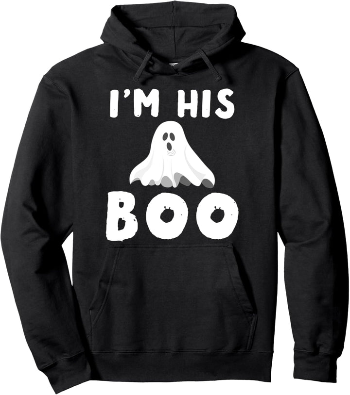 I'm His or Her Boo Couples Halloween Costume Ghost Pullover Hoodie