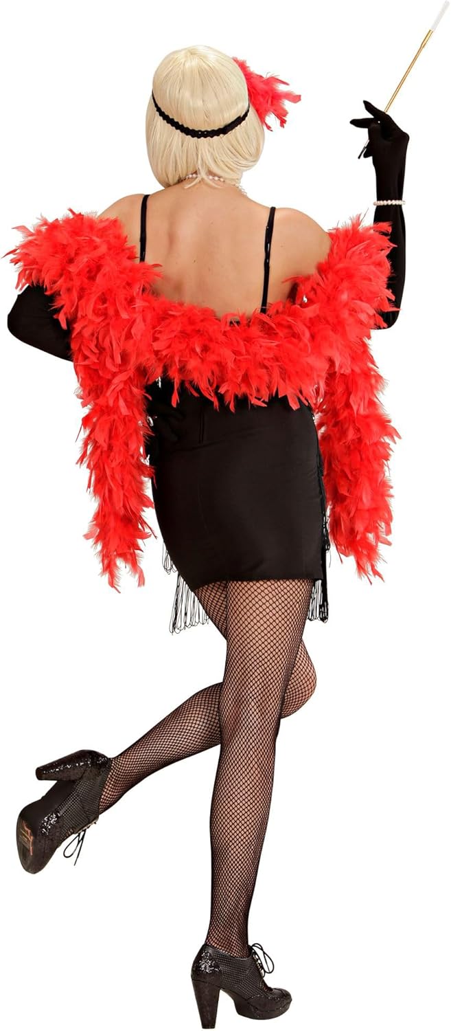 "FLAPPER" black - (dress, headband with feathers) - (M), M