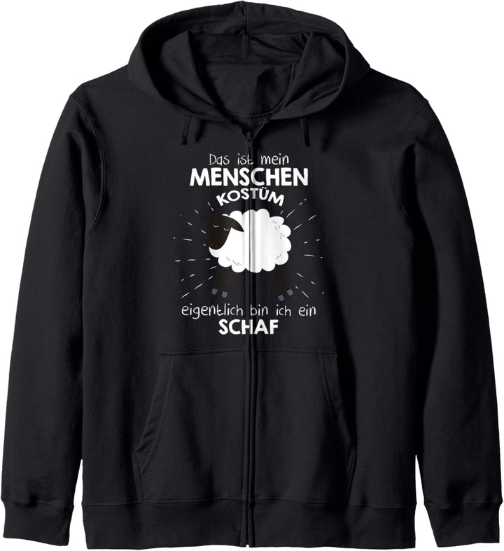 Mein Menschen Kostüm Bin ich ein Schaf, Halloween Outfit Kapuzenjacke