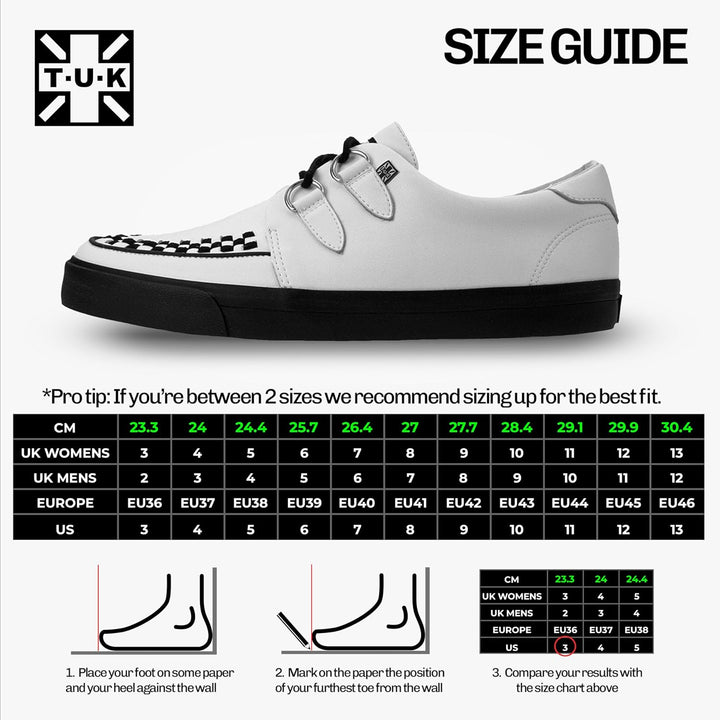 T.U.K. Leather Creeper Sneaker - Herren &amp; Damen Schuhe - Punk, Gothic, Emo und Rockabilly Style Lede
