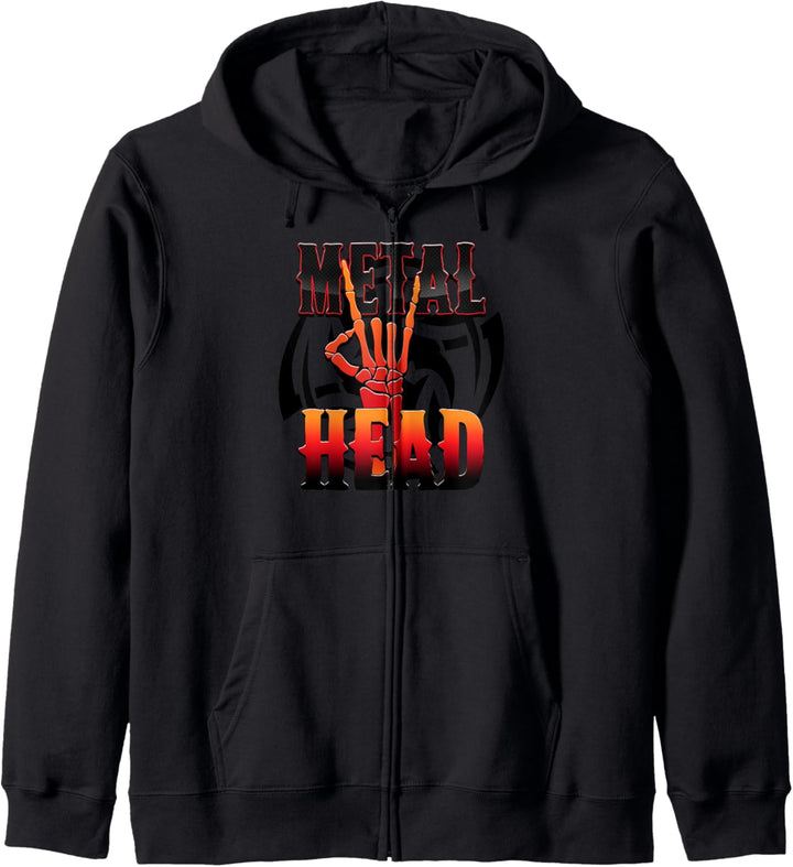 MetalHead Heavy Metal Skelett Hand Rock Geschenk T Shirt Kapuzenjacke