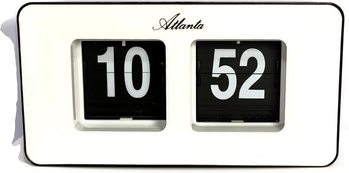 Atlanta Moderne Tischuhr Quarz mit Retro Flip Anzeige - 4464/0 Schwarz/Weiss, Schwarz/Weiß