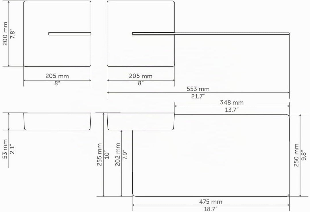 Meliconi 480522 Ghost Cubes Shelf White Stapelbare Kabelkanal mit Regalen aus Glas weiss Weiss Shelf