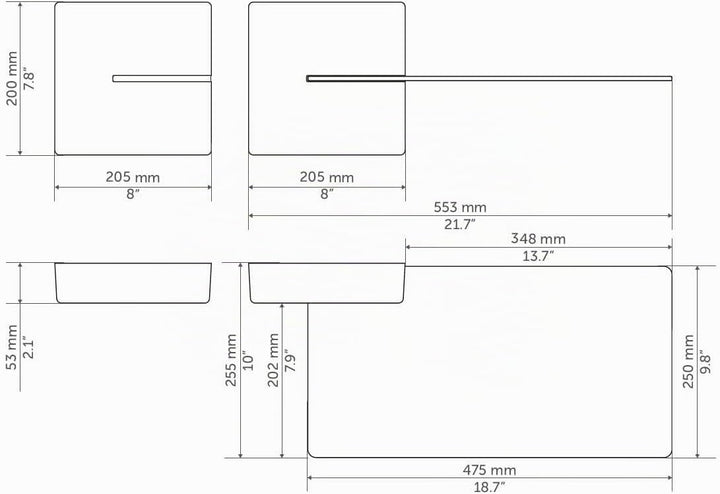 Meliconi 480522 Ghost Cubes Shelf White Stapelbare Kabelkanal mit Regalen aus Glas weiss Weiss Shelf
