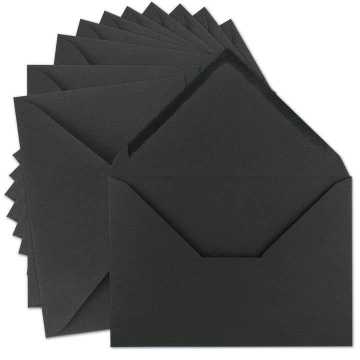 300x Vintage Brief-Umschläge DIN C5 Kraftpapier 120 g/m² - 157 x 225 mm - schwarz Recycling - Nasskl