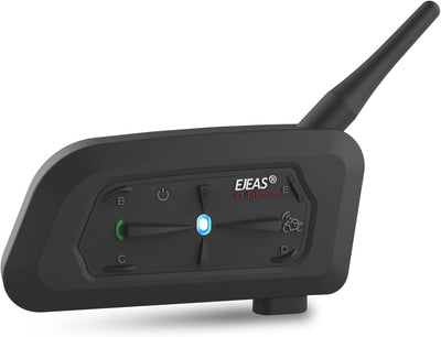 EJEAS V7 Motorrad Bluetooth Intercom Headset IP65 Wasserdicht Kommunikationssystem für 7 Motorräder
