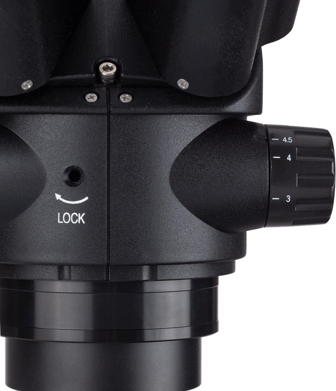 AmScope - 7X-45X Simul-Fokal Trinokular Zoom Stereo Mikroskopkopf - Schwarz - SM745NTP-B