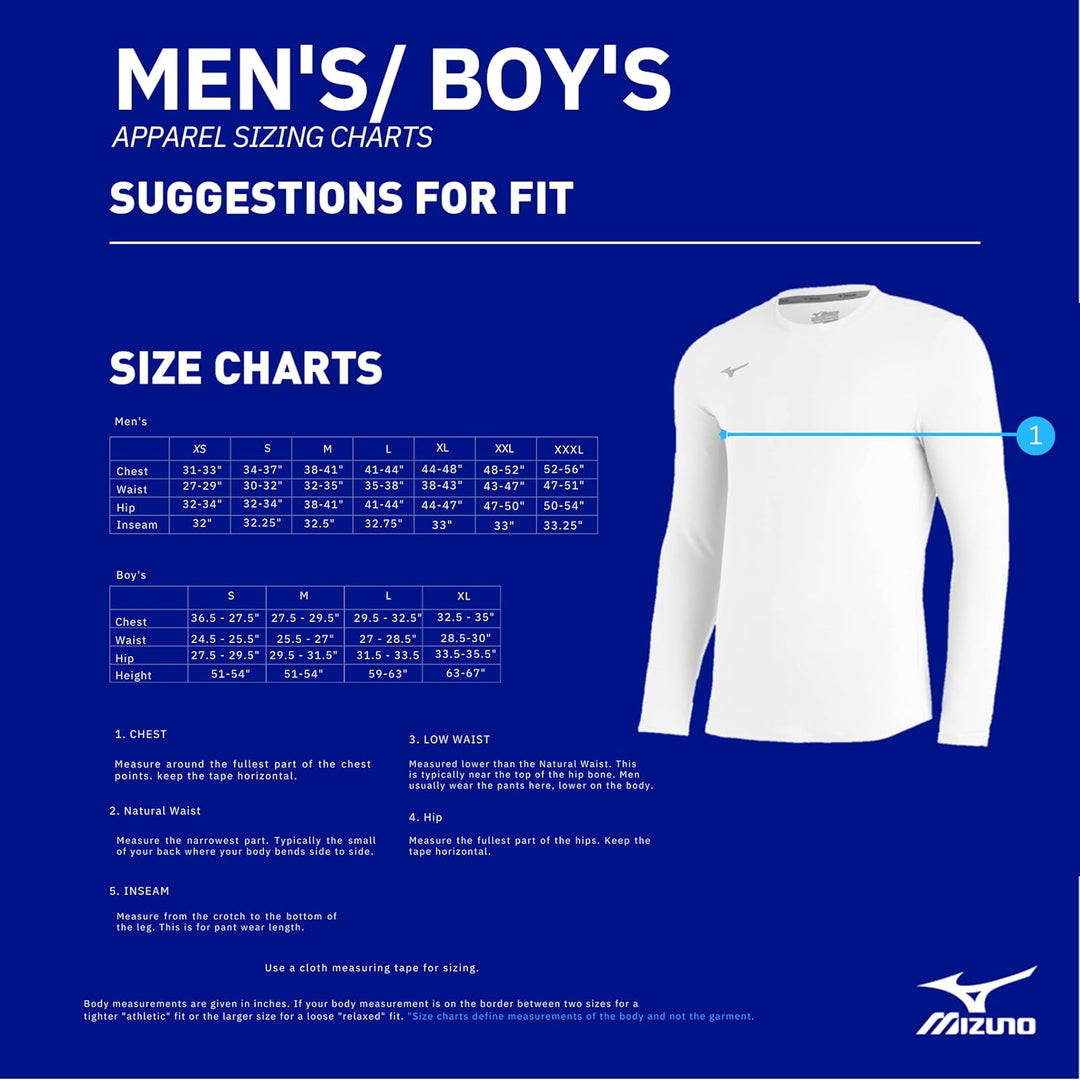 Mizuno Youth Comp Diamant Long Sleeve Crew L Weiss, L Wei&#xDF;