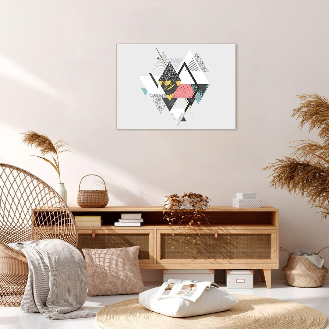 Bilder auf Leinwand Abstraktion modern Leinwandbild mit Rahmen 70x50cm Wandbilder Dekoration Wohnzim