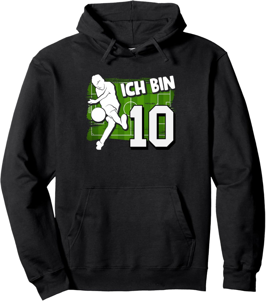 10. Geburtstag Junge, Zehn Jahre alt, Fussball Spieler Pullover Hoodie