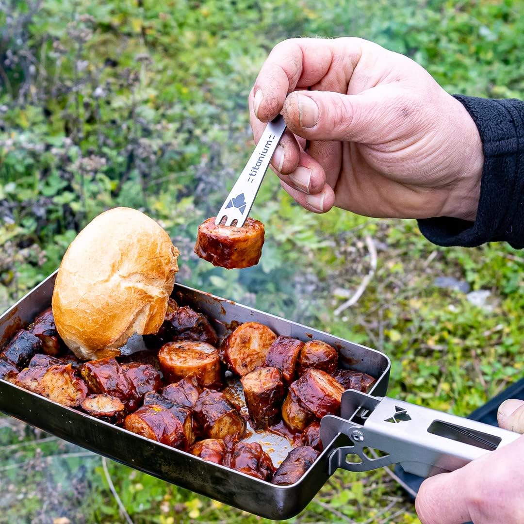 FENNEK Titan Pieker XL | in hochwertigem Lederetui | Made in Germany | Perfekt für Camping, Zelten,