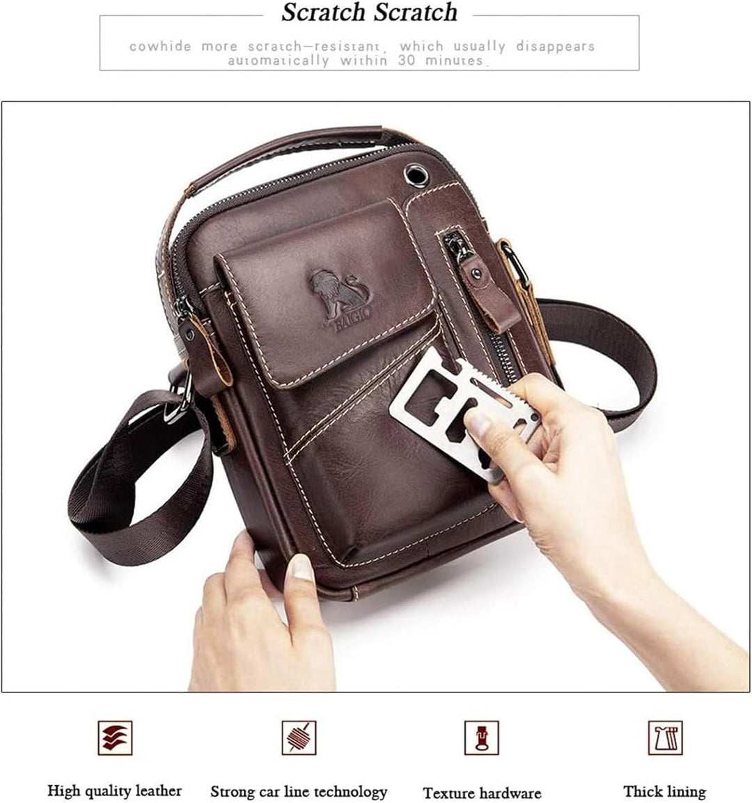 BAIGIO Umhängetasche Herren Leder Schultertasche Vintage Crossbody Bag Messenger Herrentasche zum Um