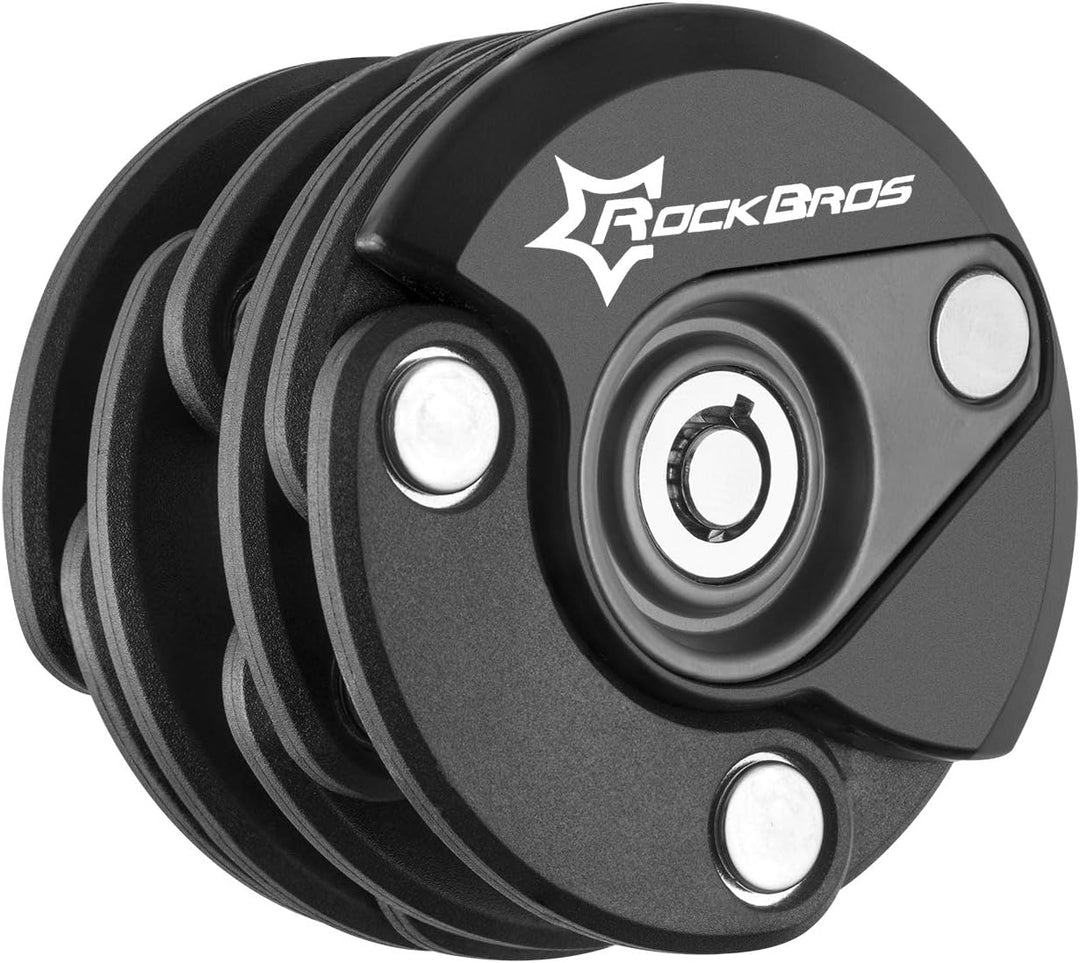 ROCKBROS Kettenschloss Fahrradschloss Anti-Diebstahl Faltbar Radfahren Schlösser Schwarz