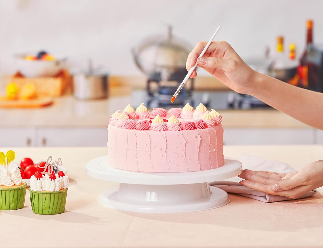 Comforty Tortenplatte Drehbar 28 cm Weiss, Drehteller Torte für Kuchen Tortenplatte Drehbar Weiss, T