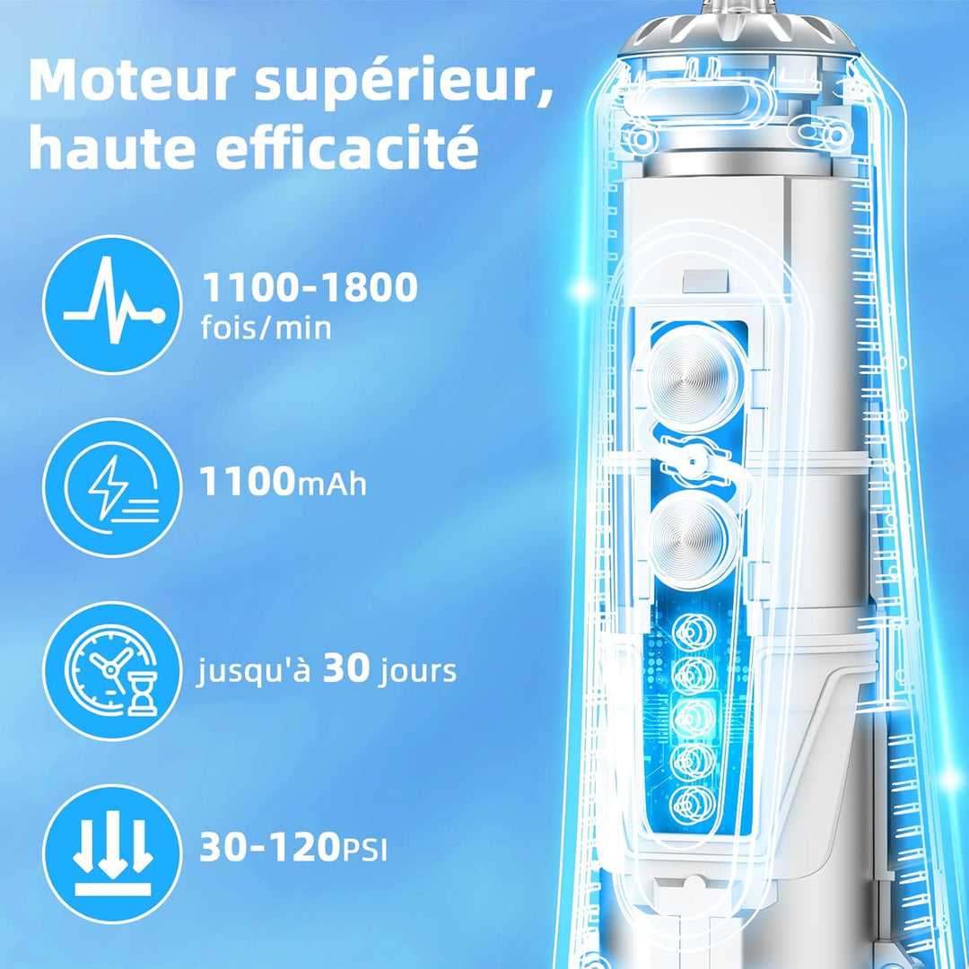 Munddusche Kabellos,Elektrische Zahnreiniger 5 Modi&300ML ool