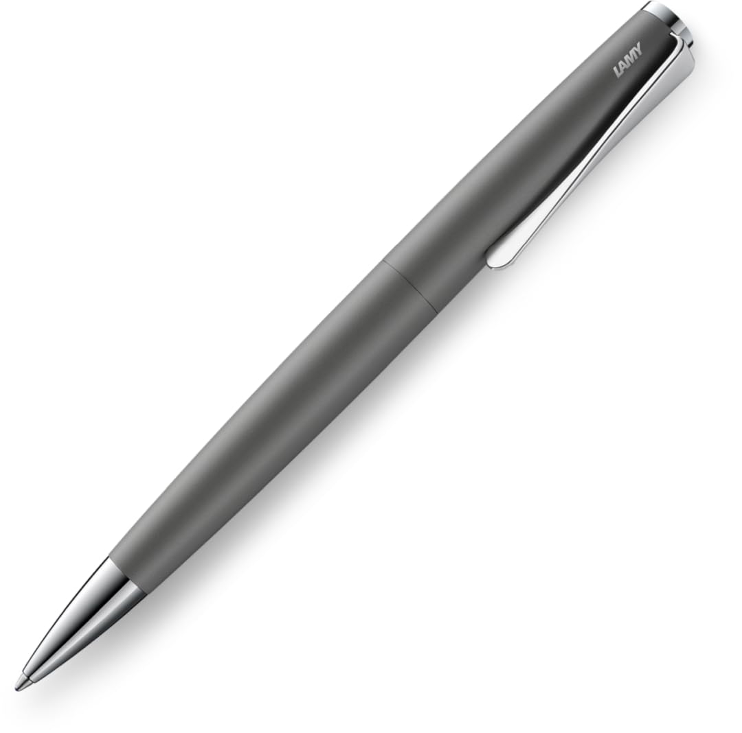 LAMY studio Premium Kugelschreiber 266 aus Edelstahl in mattem Lack-Finish, propellerförmige Clip-Dr