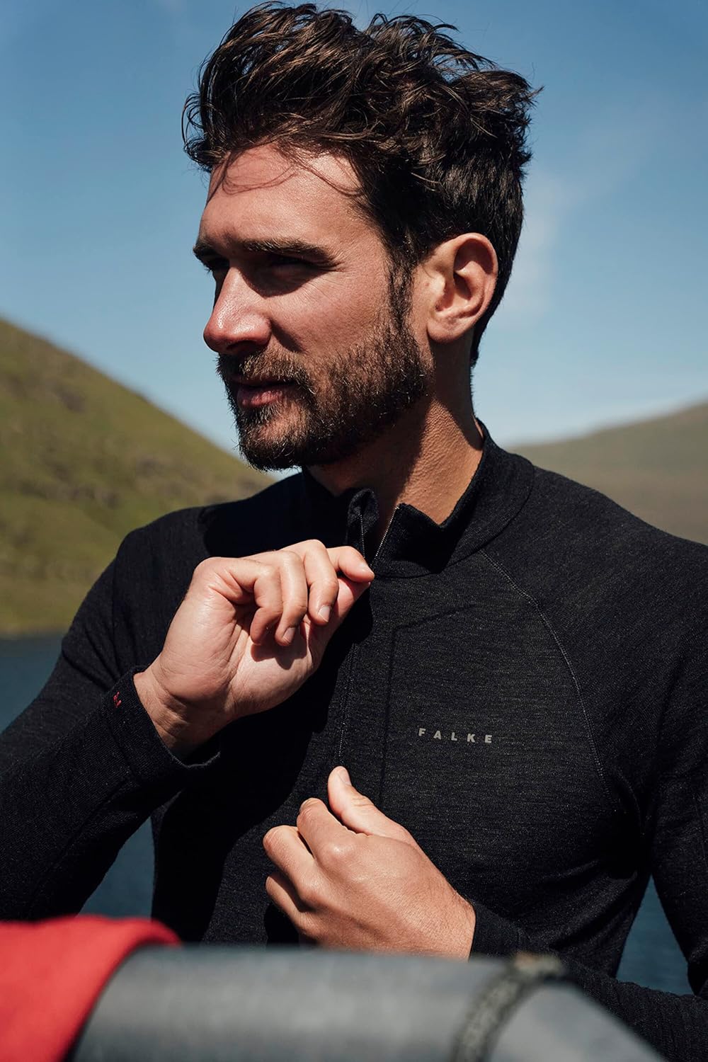 FALKE Herren Wool-Tech High Zip Neck Funktionsshirt Langarm kalte bis sehr kalte Temperaturen Wäsche