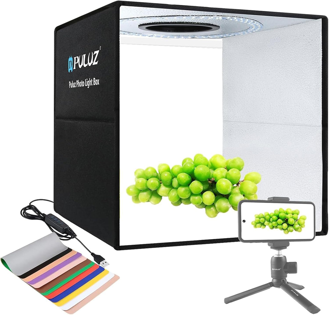 PULUZ Fotostudio Lichtbox Fotobox 40x40x40cm Tragbarer Fotografie Lichtzelte Light Box mit 3 Farbte