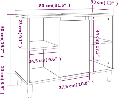 Tidyard Waschbeckenunterschrank Waschbeckenschrank Badezimmerschrank Badschrank Aufbewahrungsschrank