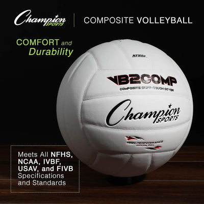 Champion Sports VB Offizieller Composite-Kunstleder-Spiel-Volleyball – mehrere Farben weiss/weiss, w