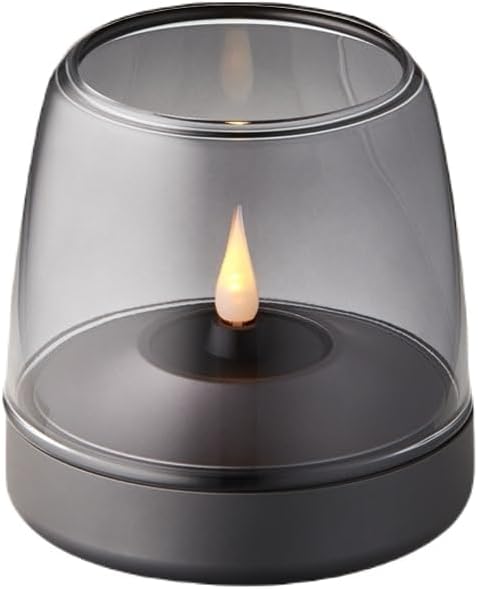 Kooduu Glow 10 Grau - Luxusglaslaterne - Kerzenhalter - aus Glas und Aluminium - Dänisches Design -