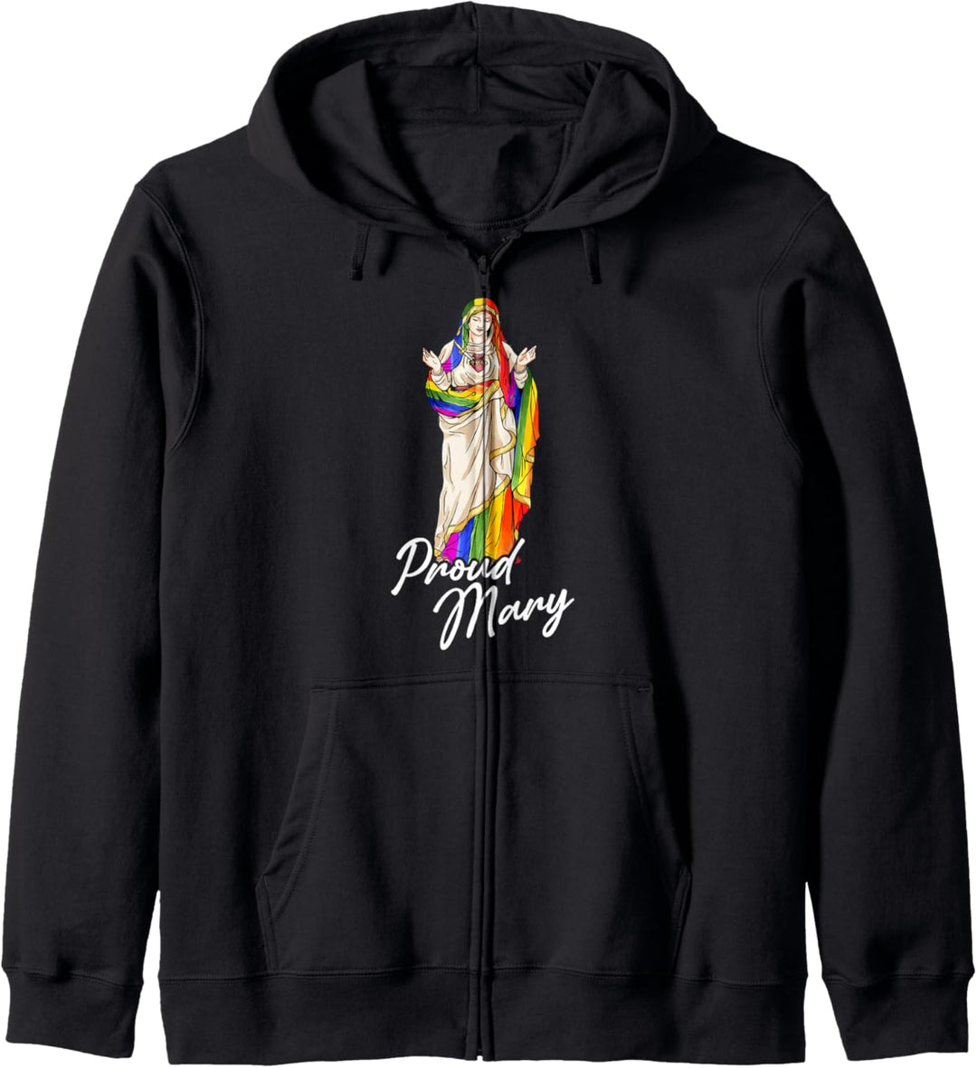 Proud LGBT Mary Rainbow Flag Gay Pride Support LGBTQ Kapuzenjacke
