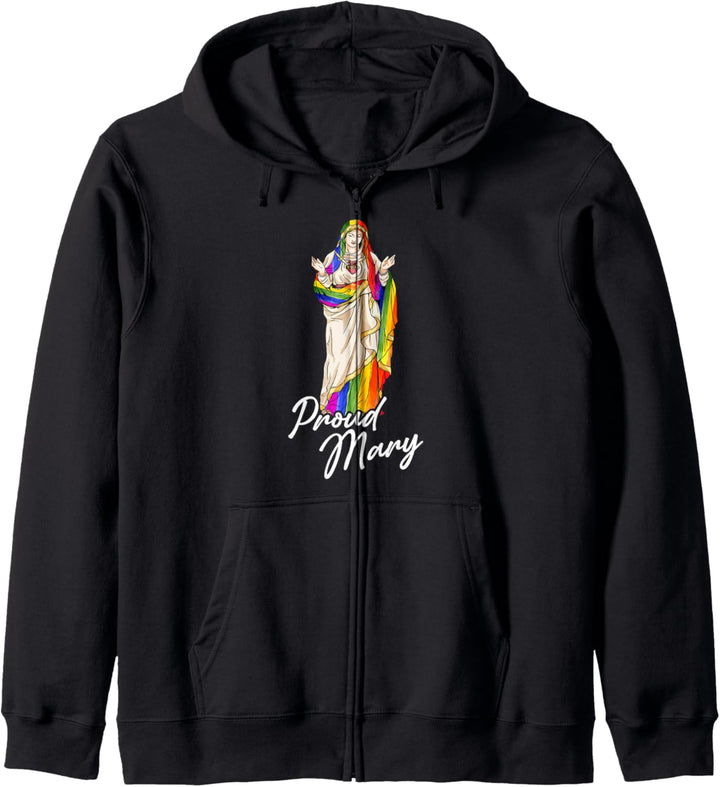 Proud LGBT Mary Rainbow Flag Gay Pride Support LGBTQ Kapuzenjacke