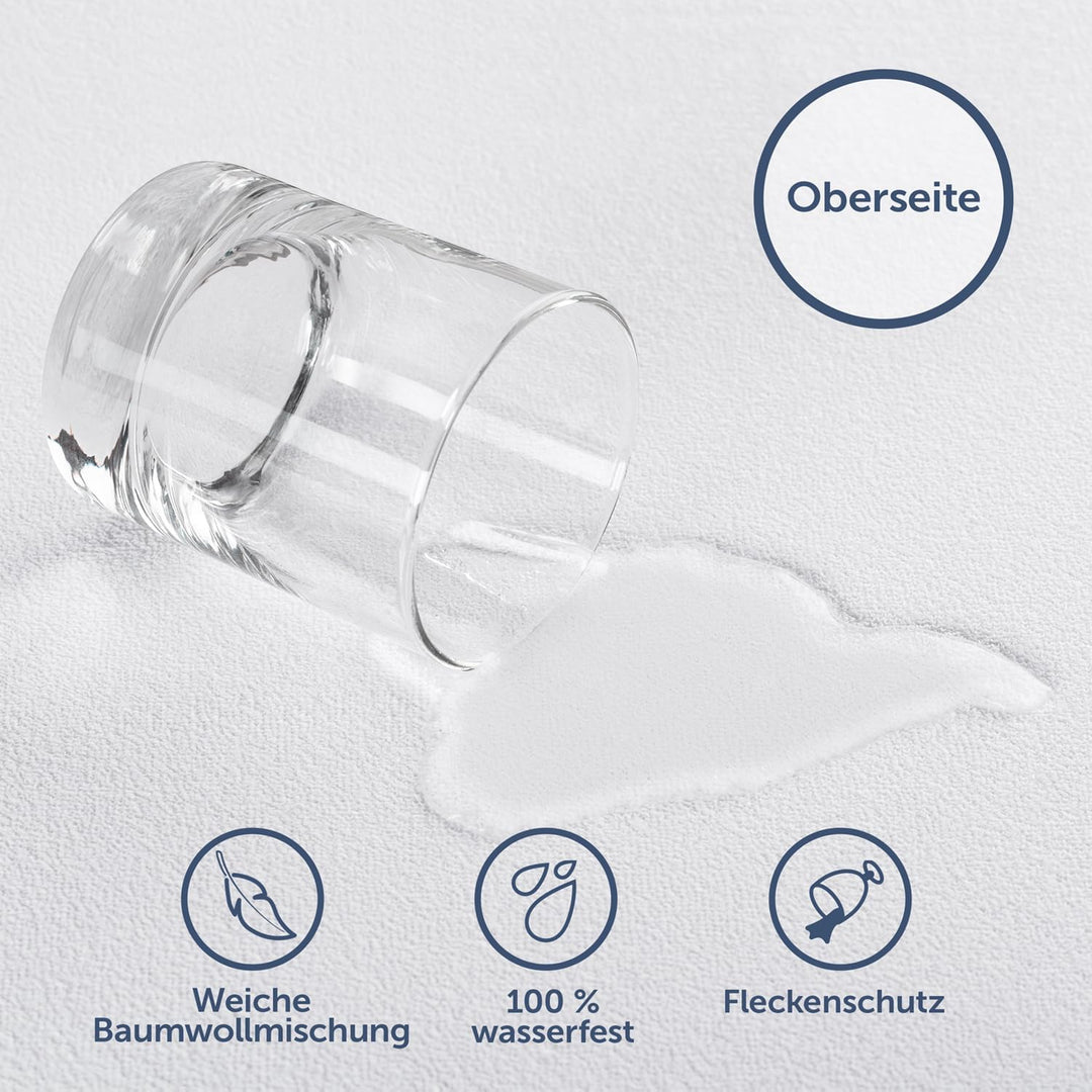 Blumtal® Matratzenschoner 180x200cm im 2er Set - Matratzenschutz 180x200 cm wasserdicht - Oeko-TEX z