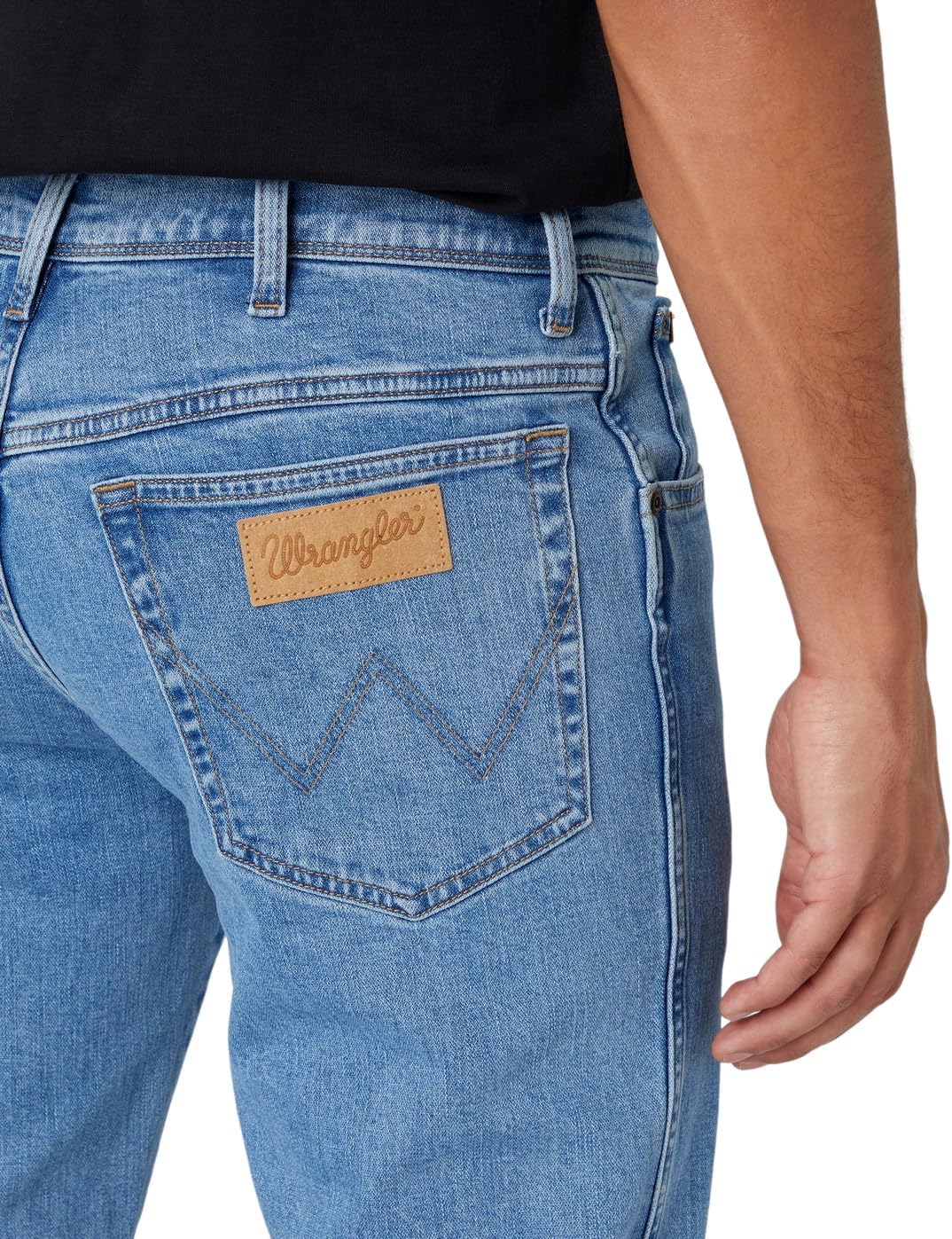 Wrangler Herren Jeans Texas - Regular Fit - Blau - Arm Strong W29-W50 Stretch 30W / 30L Good Shot, 3