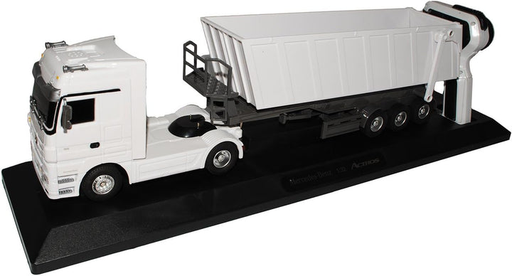 alles-meine.de GmbH Mercedes-B Actros Kipper Weiss 27 MHz - RC Funkauto - mit Beleuchtung - viele Fu