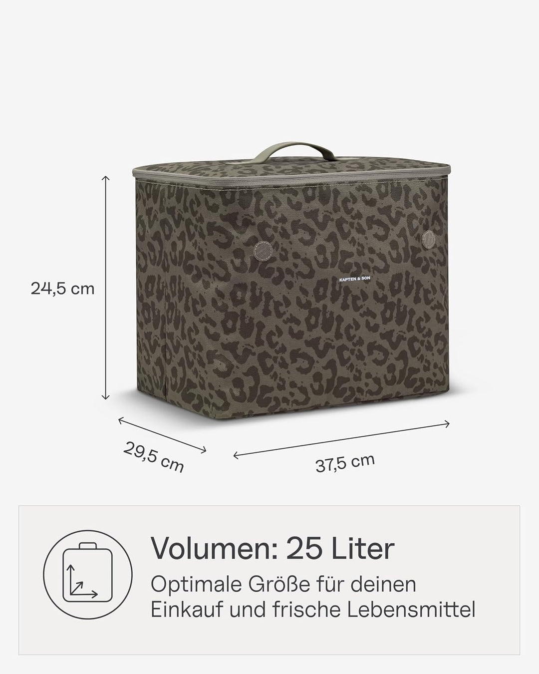 Kapten &amp; Son Vaasa Cooling Inlay Large Leo Braun | 25L Thermotasche aus recyceltem PET für Shopping