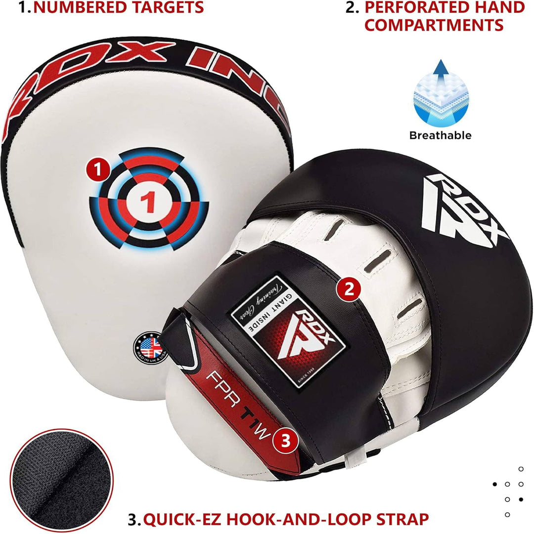 RDX Handpratzen Kampfsport Boxen MMA Training, Maya Hide Leder, Boxpads Schlagpolster Kickboxen Boxp