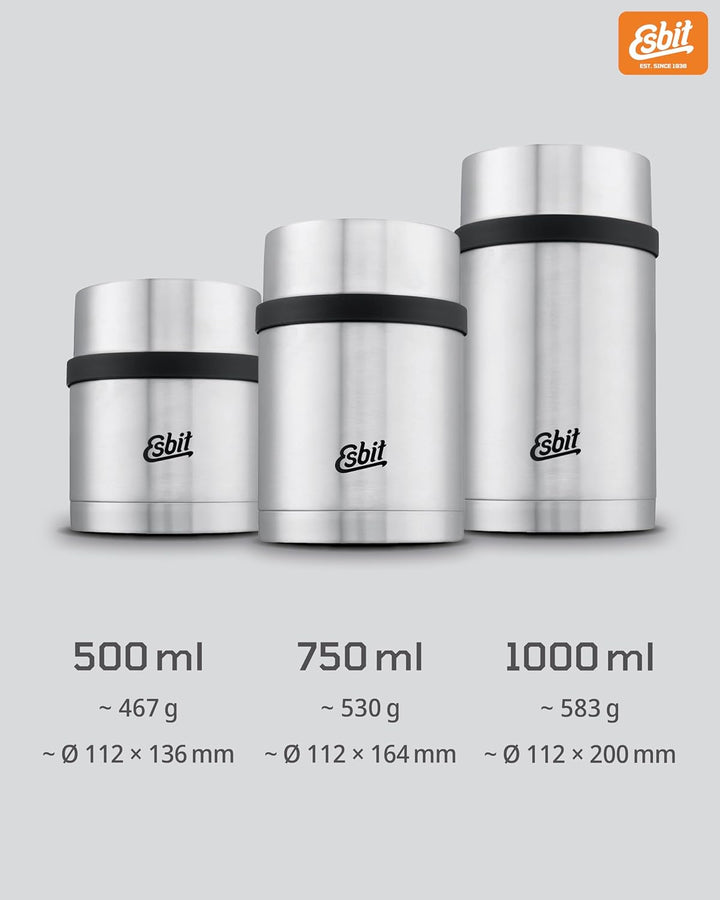 Esbit Thermobehälter Sculptor für Essen - Warmhaltebehälter 750 ml in Edelstahl - aus Edelstahl für