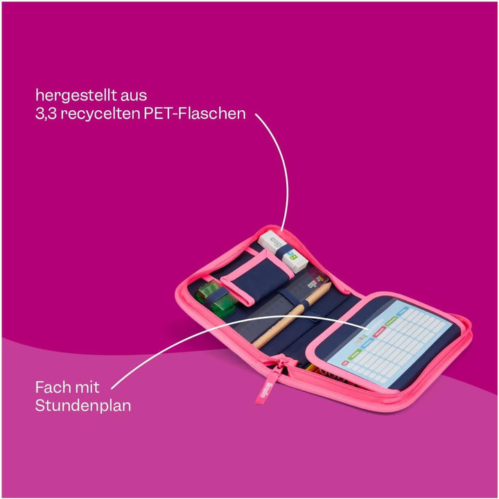 ergobag Federmäppchen Set 22-teilig, Lyra Buntstifte, Stundenplan-Fach, Kleingeld Fach, Lineal Einhe