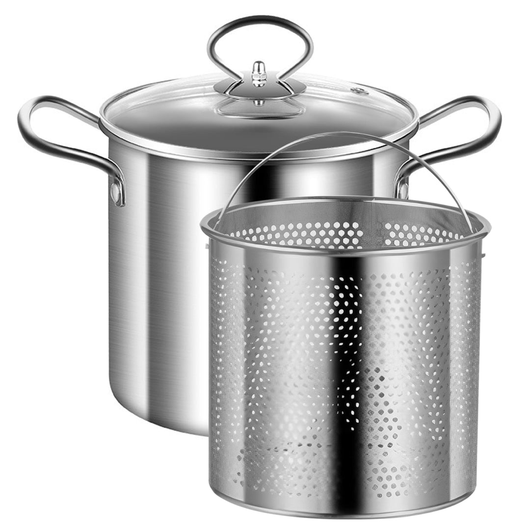 Frittiertopf mit Korb, 3,5 -l -Edelstahl -Frittiertopf mit Griffen, Allzweckfisch -Frittierentopf mi