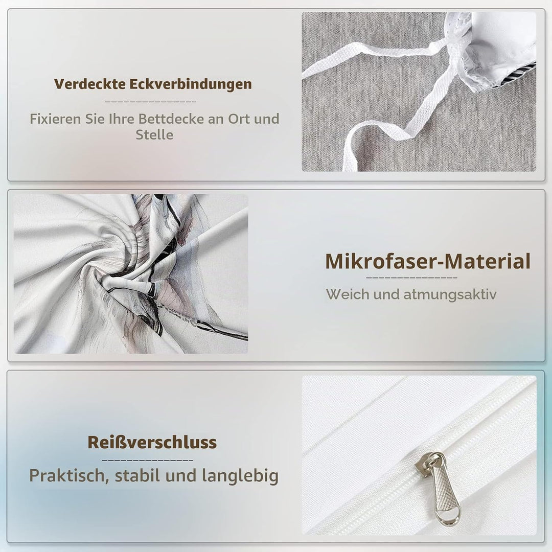 Pferde Bettwäsche-Set Mikrofaser Pferde Bettbezug Set | Bettwäsche-Set für Pferde mit 3D-Druck, Weic